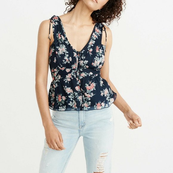 Abercrombie & Fitch Button Front Chiffon Tank Top - Picture 1 of 3